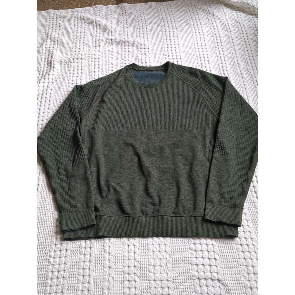 Lululemon Engineered Warmth Crew Neck Pullover Sweater Green Sz Large? See Msrmn
